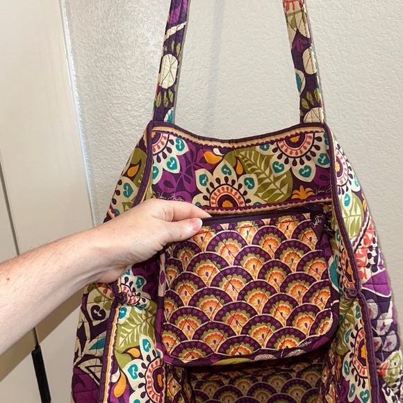 EUC Vera Bradley Brand Colorful Floral Patterned Shoulder Bag Purse Tote Bag main image 5